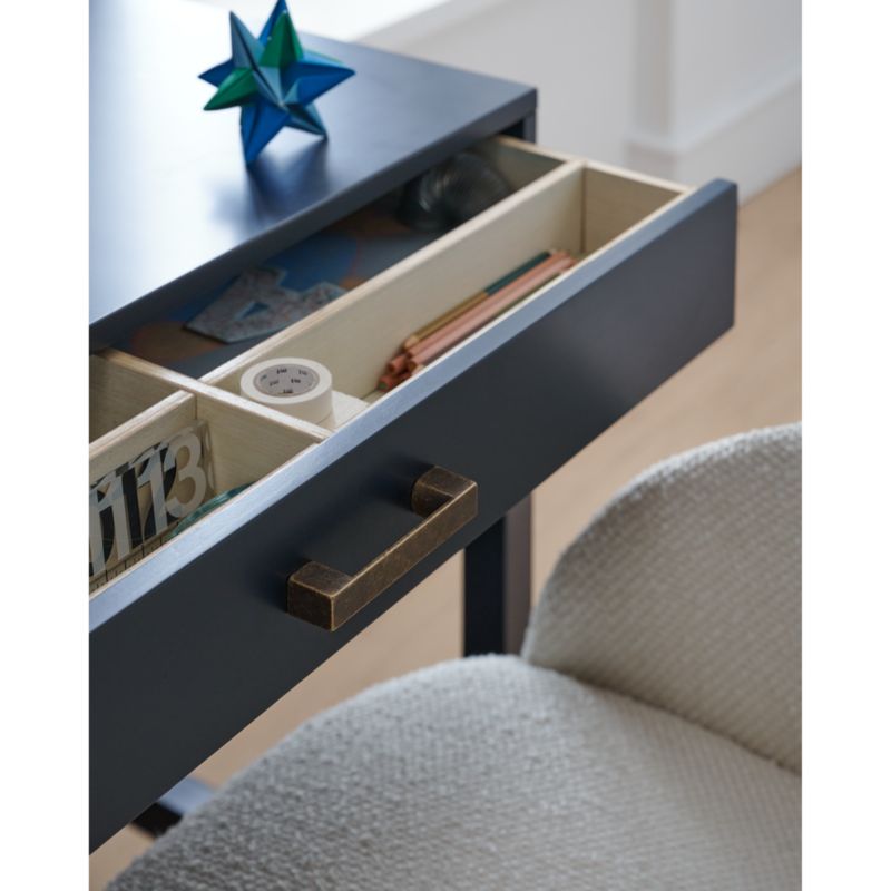 Parke Navy Blue Wood 2-Drawer Kids Desk - image 5 of 14