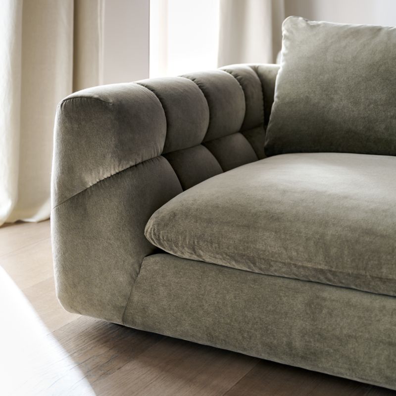 Cambria Green Velvet Sofa 96" - image 5 of 12