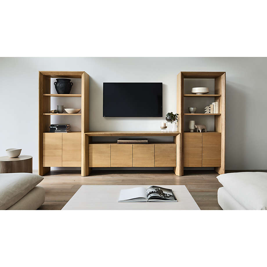 Natural oak clearance media console