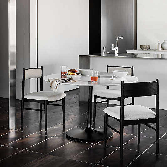 Petrie Black Ash Upholstered Dining Chair with Performance Fabric