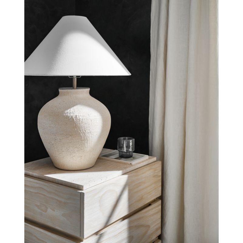 Corfu Cream Table Lamp with Linen Taper Shade 26.6" - image 4 of 9