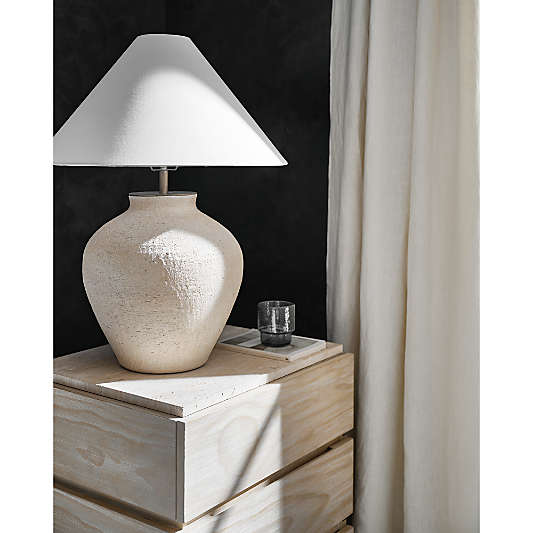 Ensenada Wood and Travertine Nightstand with Drawers