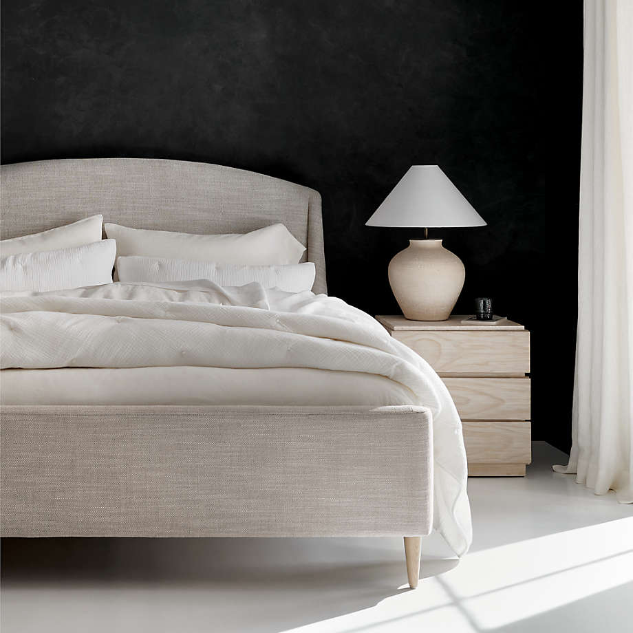 Natural on sale upholstered bed