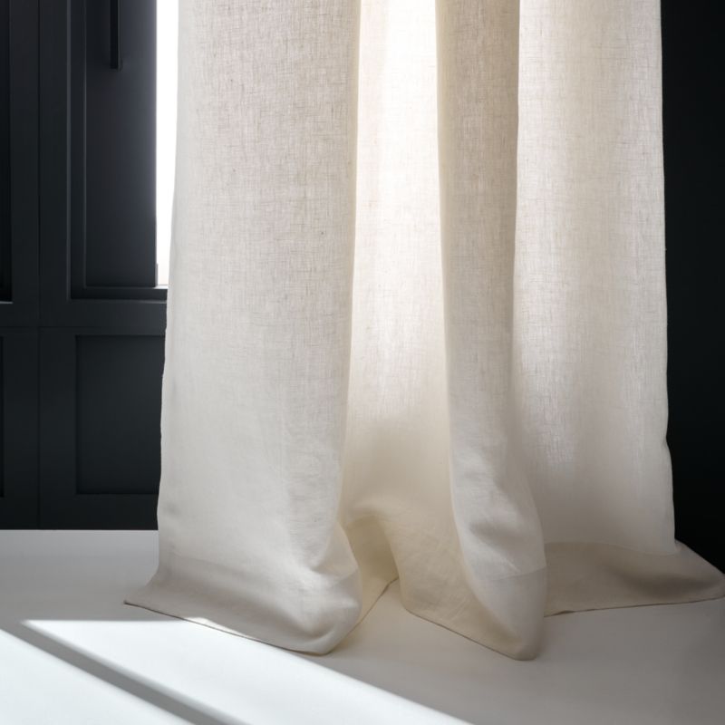 Ivory EUROPEAN FLAX ™-Certified Linen Window Curtain Panel 52"x96" - image 8 of 14