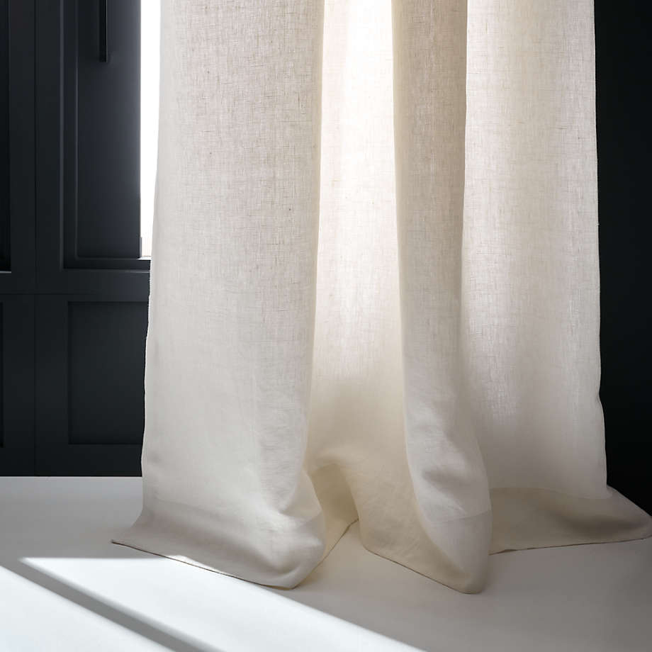 Trevino Crisp White Cotton Silk Blend Window Curtain Panel 52x84
