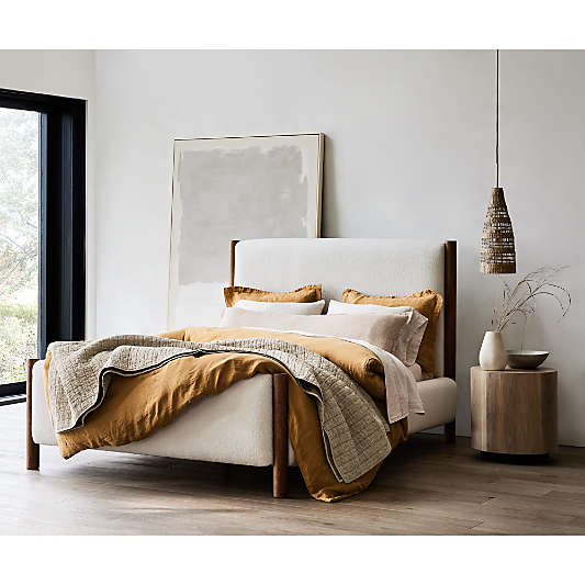 "Neutral Modern Moment" Framed Hand-Painted Raw Canvas Wall Art 49"x81"