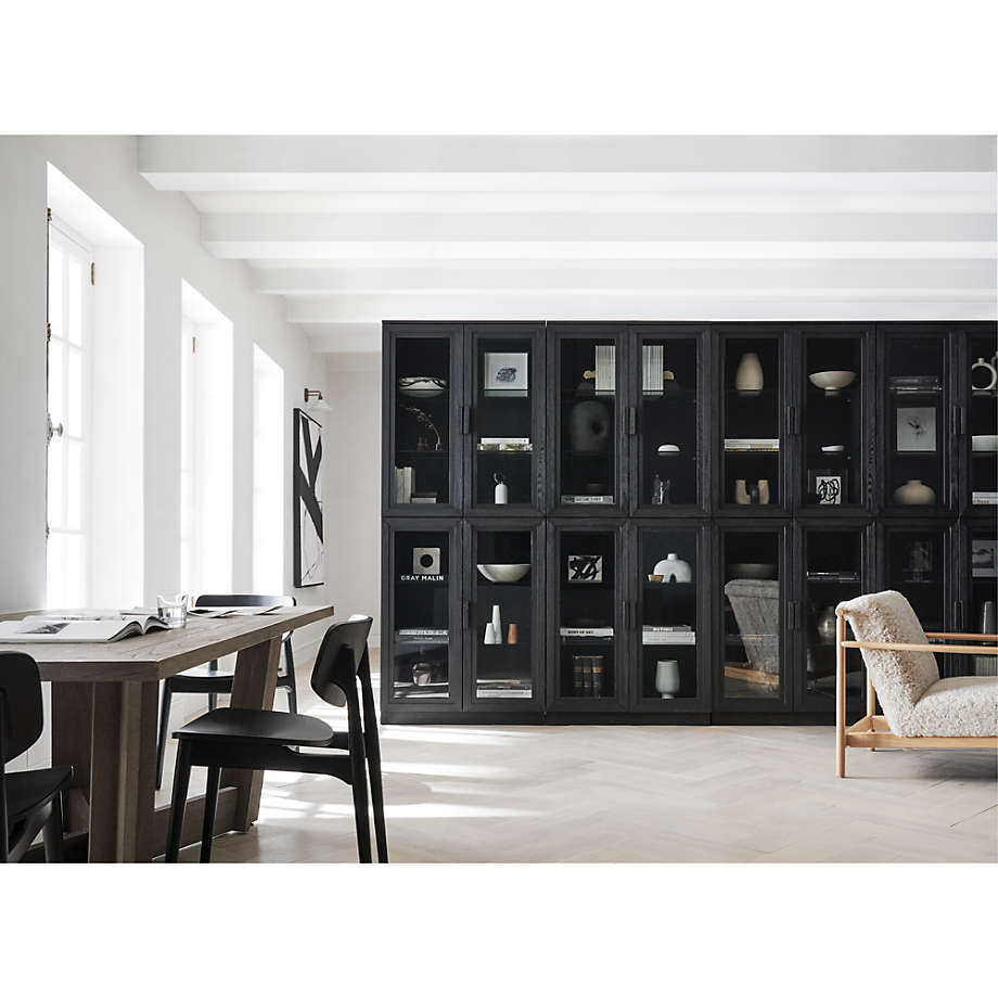 Crate and 2025 barrel glass bookcase