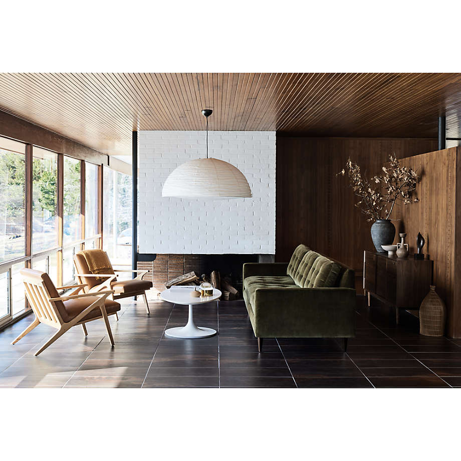 Crate and top barrel velvet sofa