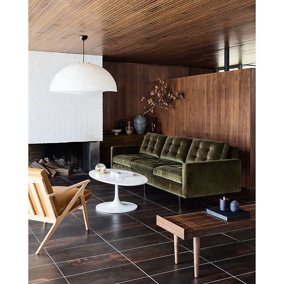 Crate and top barrel velvet sofa