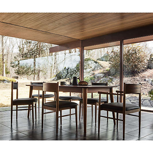 Tate 78"-114" Walnut Extendable Mid-Century Dining Table