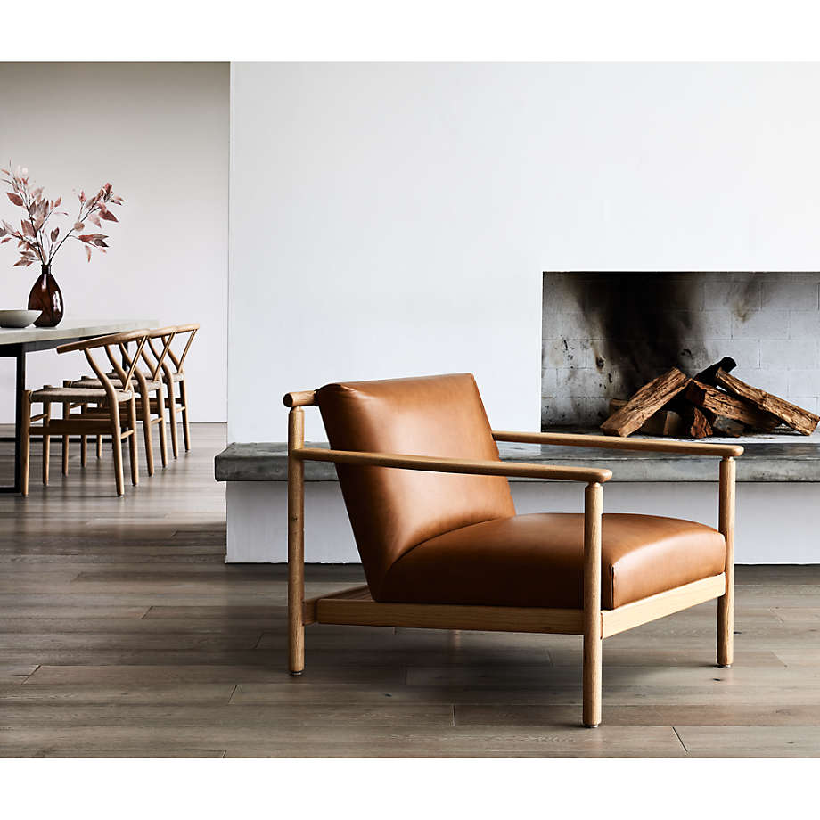 Crate and barrel sale leather accent chair
