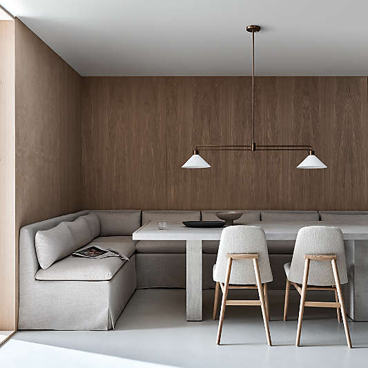 Belmar 28" Ivory Slipcovered Single Dining Banquette