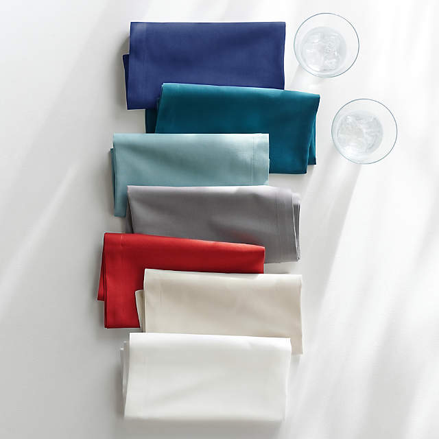 Set of 8 Teal Cloth Napkins, Blue, Cotton Sold by at Home