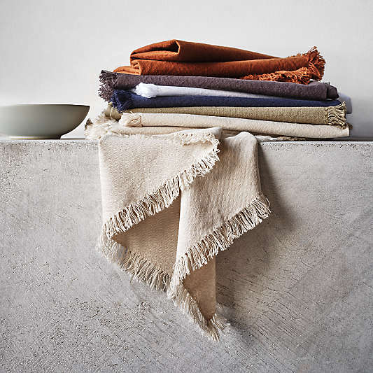 Craft Grey Cotton Fringe Napkin