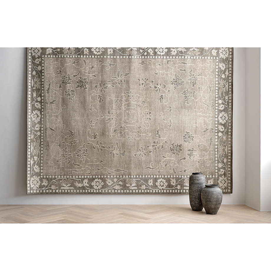 Stowe Wool Handwoven Grey Moroccan-Style Area Rug 6'x9