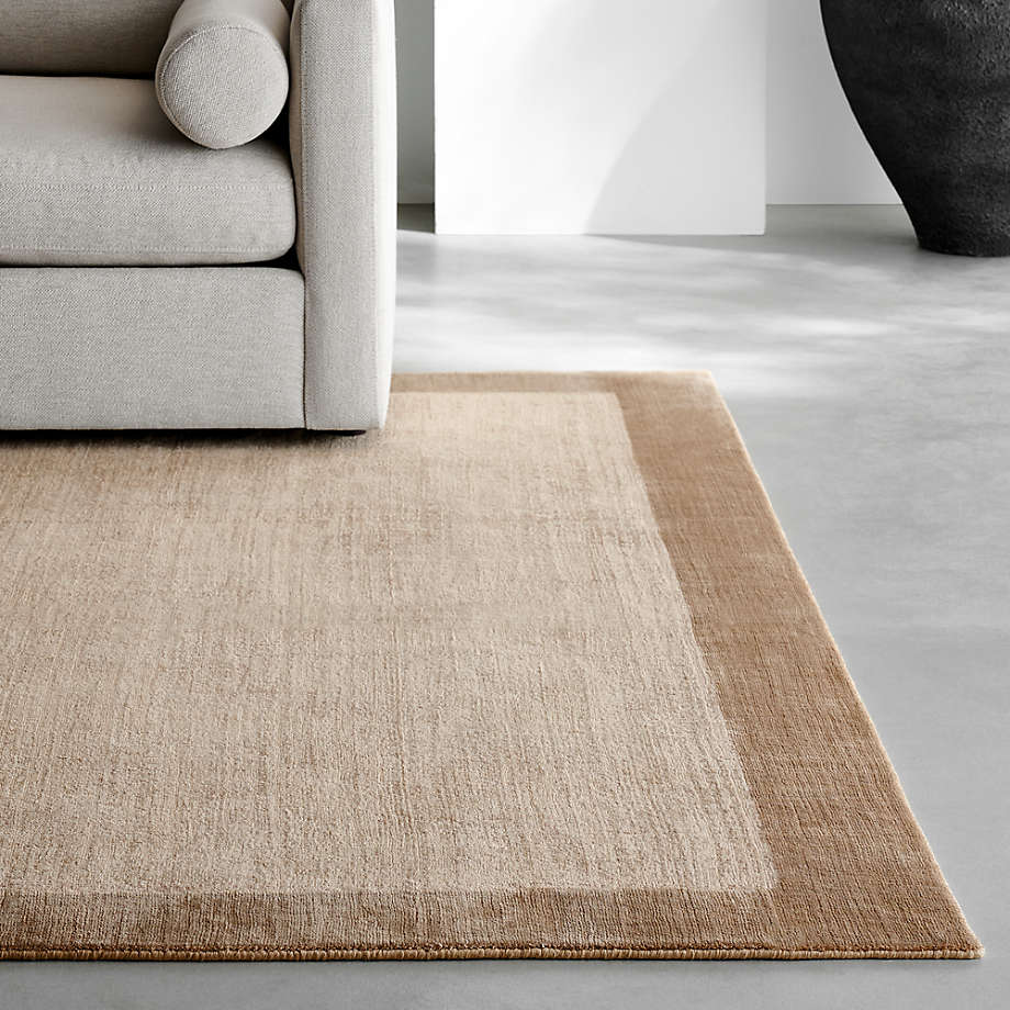 Laval Viscose Border Taupe Area Rug 8 x10 Reviews Crate Barrel