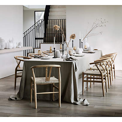 Crescent Natural Wood Wishbone Dining Chair Reviews Crate Barrel