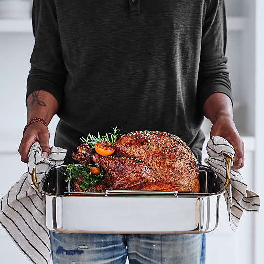 16" Stainless Steel Roasting Pan with Rack