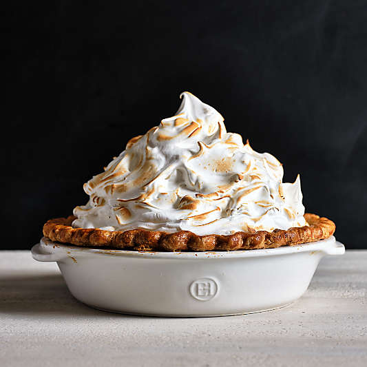 Emile Henry x Crate & Barrel Cream Ceramic Pie Dish
