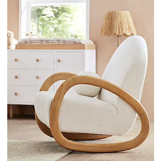 Pollie White Snow Boucle Nursery Rocking Chair