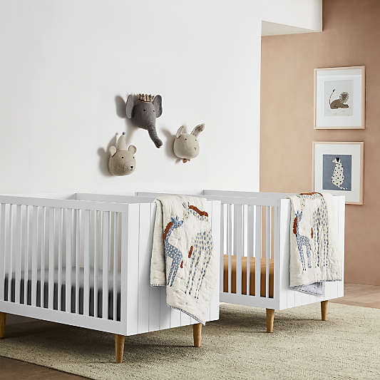 Finn White Wood Convertible Baby Crib