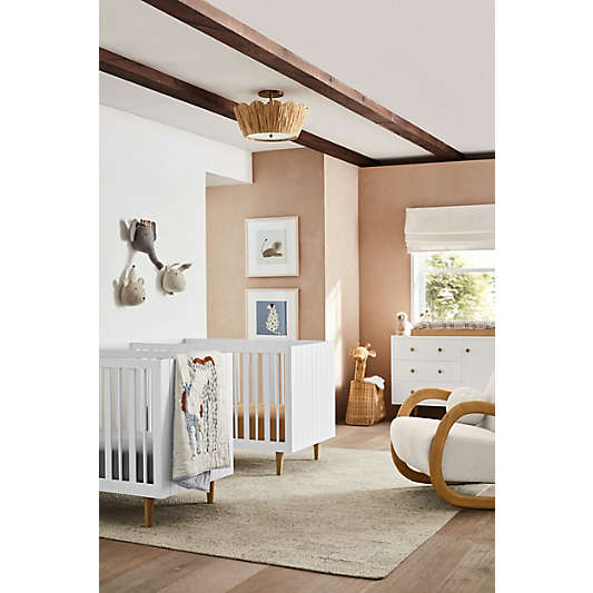 Greta Scalloped Raffia 18" Flush Mount Light
