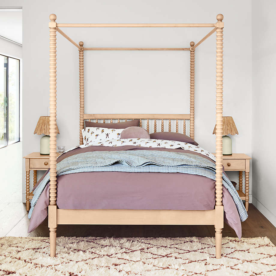 Jenny Lind Kids Maple Wood Spindle Canopy Twin Bed Crate Kids