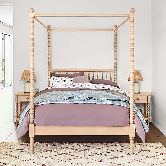 Jenny Lind Maple Wood Spindle Kids Canopy Twin Bed