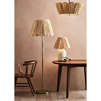 Greta Scalloped Raffia Floor Lamp + Reviews