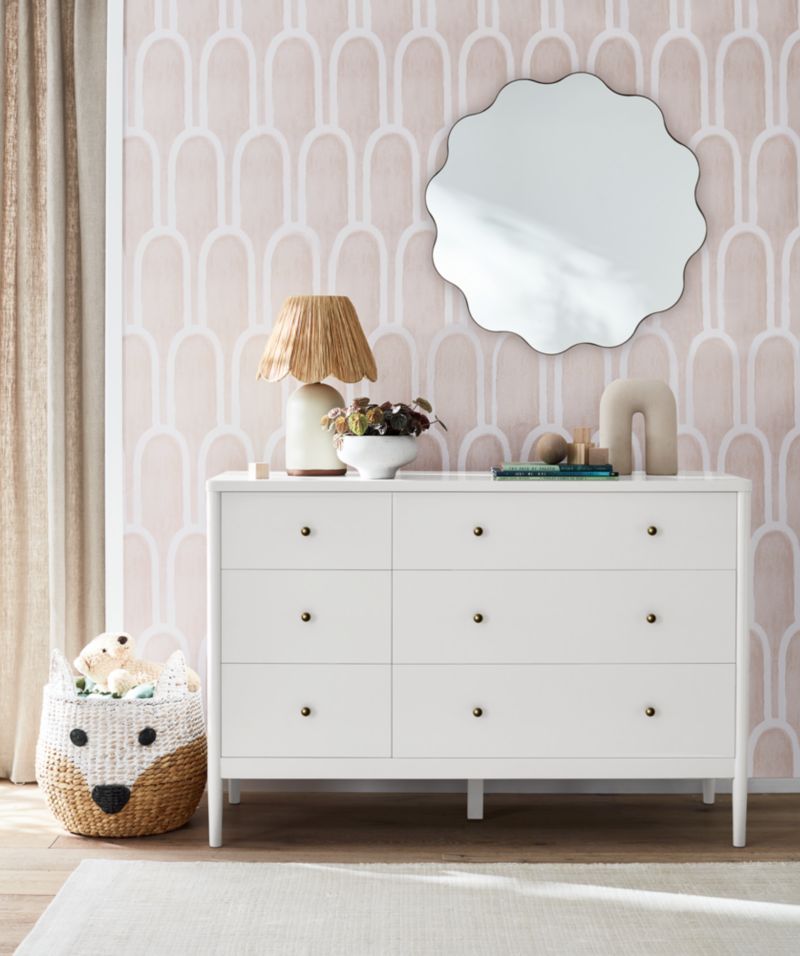 Hampshire White Wood 6-Drawer Kids Dresser - image 3 of 13