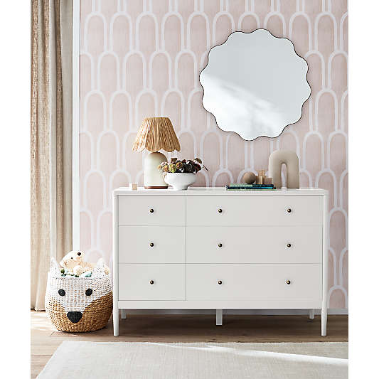 Hampshire White Wood 6-Drawer Kids Dresser
