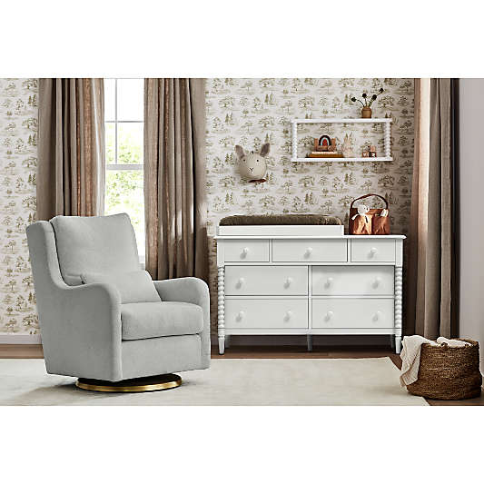 Jenny Lind 54" White Wood Wide 7-Drawer Kids Dresser