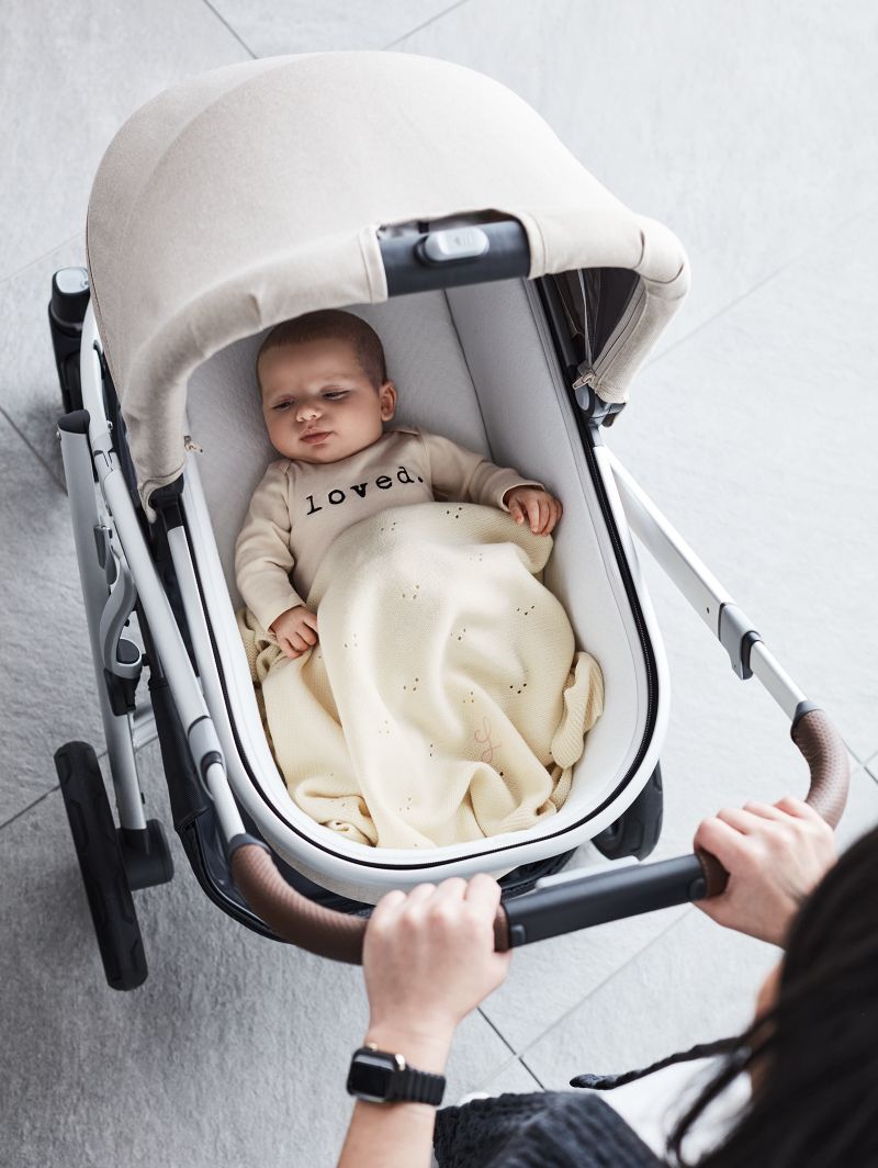 Pointelle Knit Pampas Ivory Baby Stroller Blanket - image 2 of 12