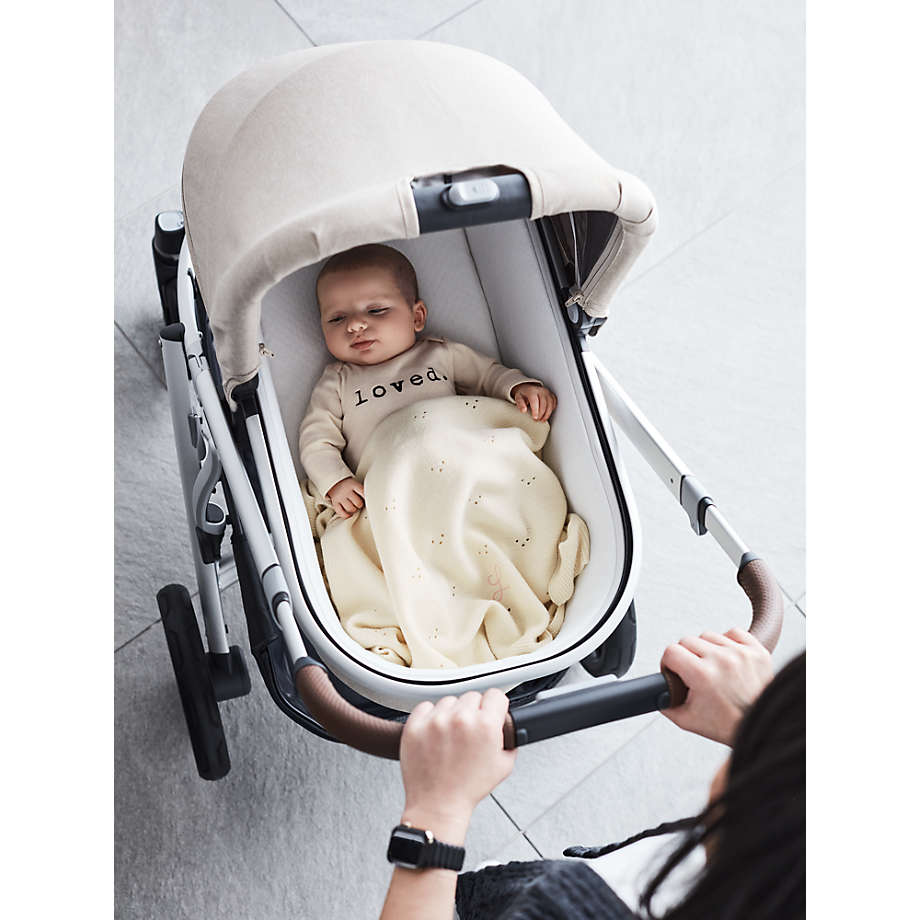 Pointelle Knit Pampas Ivory Baby Stroller Blanket