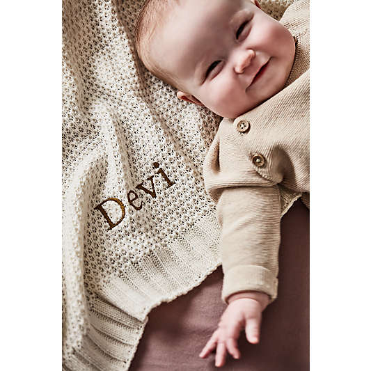 Bubble Knit Arctic Ivory Baby Stroller Blanket