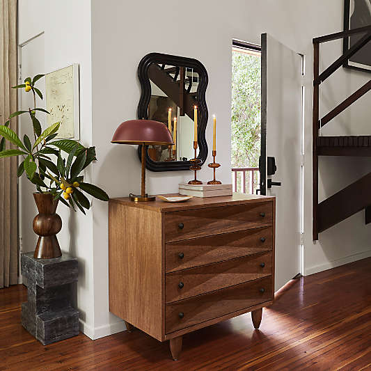 Dalton Brown Suede and Metal Dome Table Lamp by Jake Arnold 19.75"