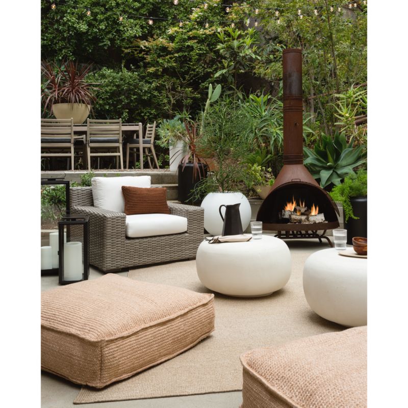 Chill Bill 36x36 Woven Outdoor Floor Cushion by Leanne Ford