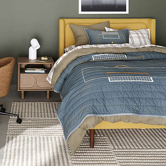 Weston Tuscan Yellow Boucle Upholstered Kids Full Bed