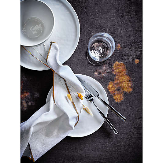 Merrow Stitch Savanna Yellow Organic Cotton Napkins, Set of 4