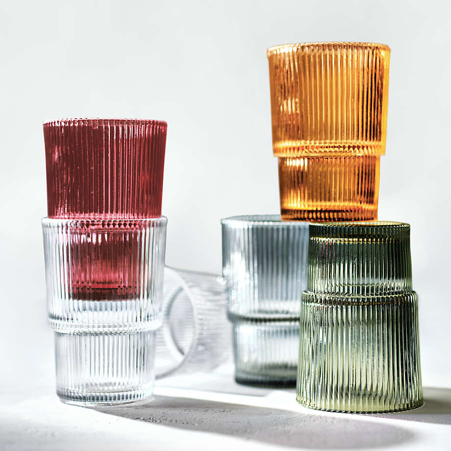 Atwell Stackable Textured Ribbed Highball Glass + Reviews