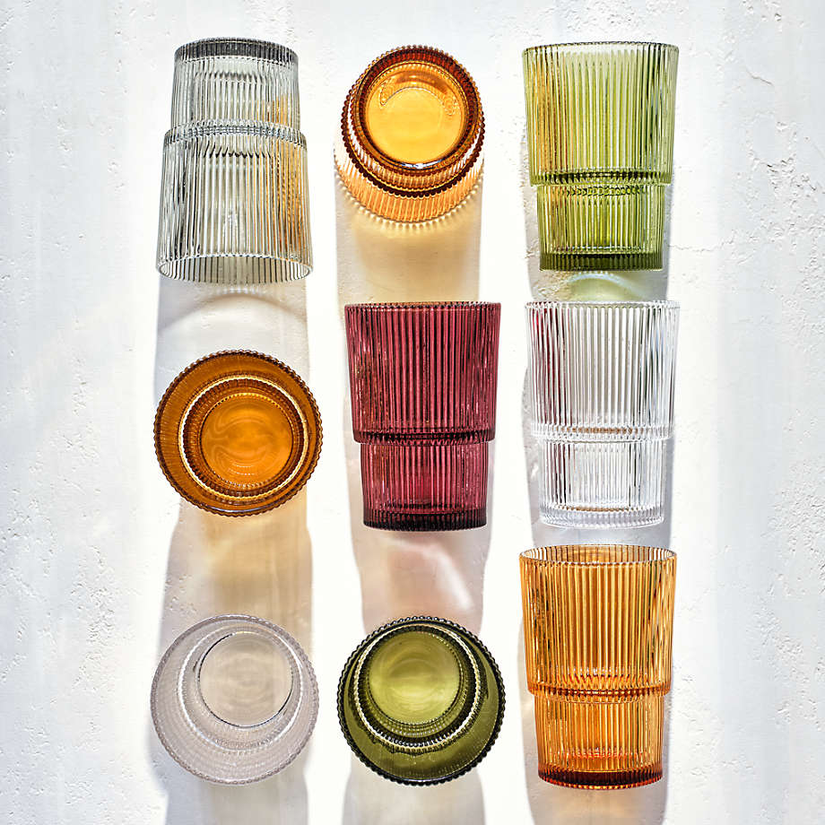Atwell Stackable Textured Ribbed Highball Glass + Reviews
