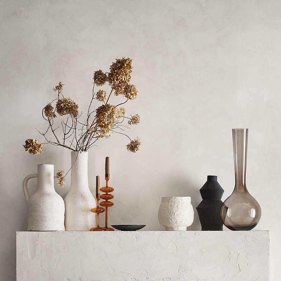 White Textured Ceramic Minimalist Vase (Set of 3) – Kate Aspen