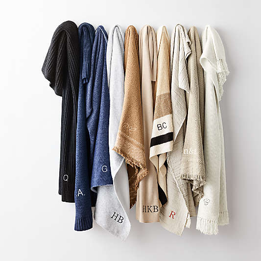 Wool Blend 70''x55" Fisherman Knit Throw Blankets
