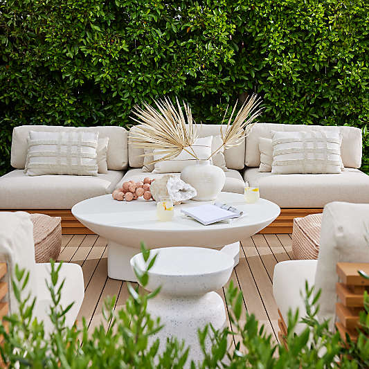 Sayulita Ivory Concrete 48" Round Indoor/Outdoor Coffee Table