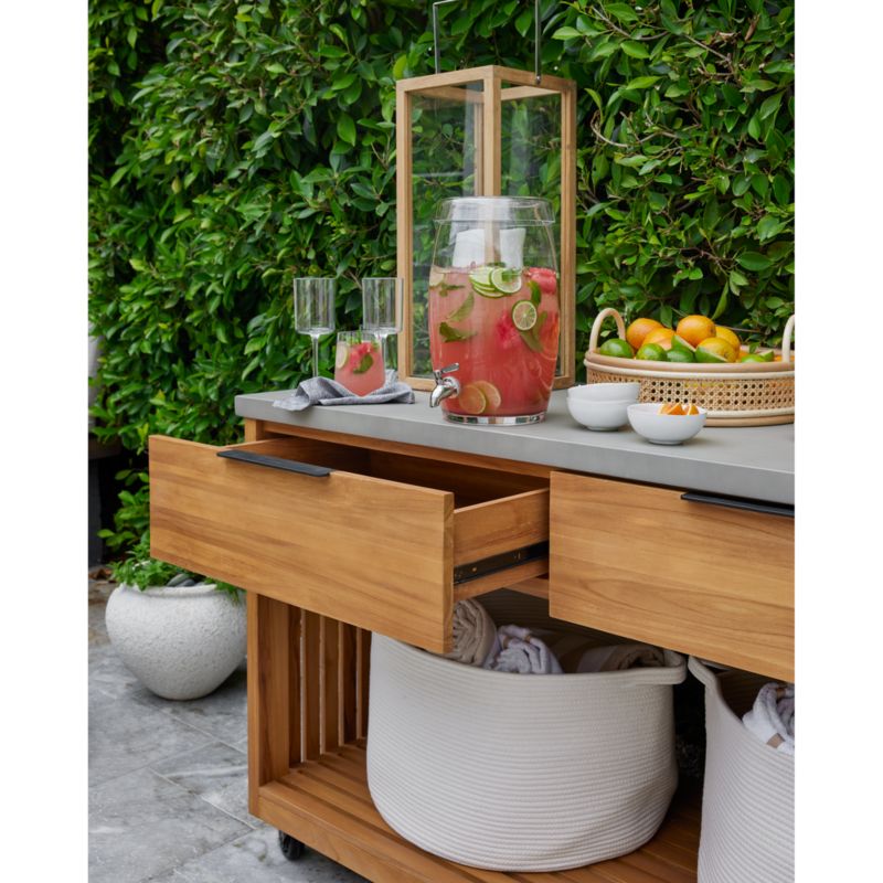 Batten Teak Outdoor Kitchen Island - image 6 of 13