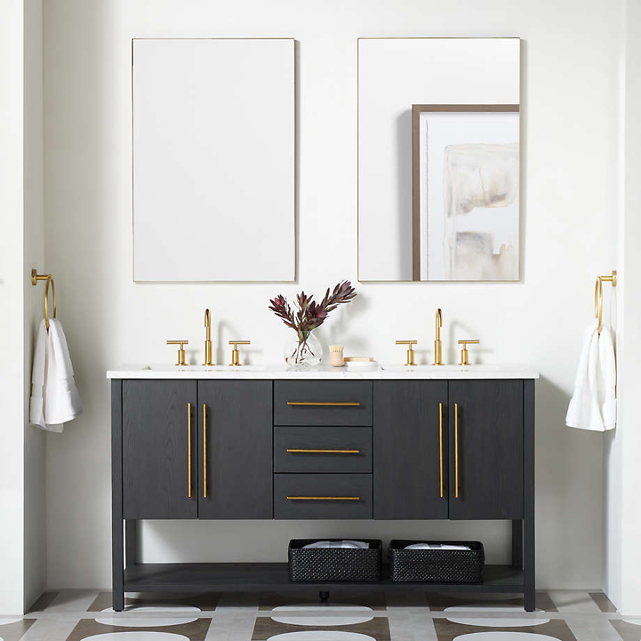 Grey wood hot sale vanity