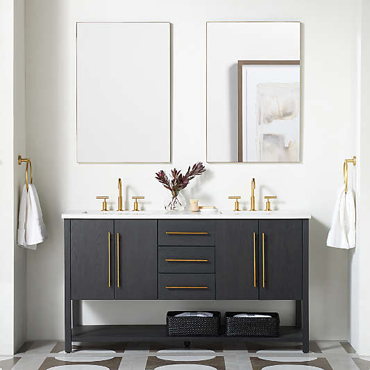 Edge Brass Rectangle Wall Mirror 24"x36"