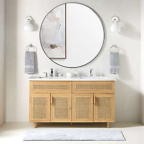 24 Wood Slim Bathroom Cabinet Stand - White