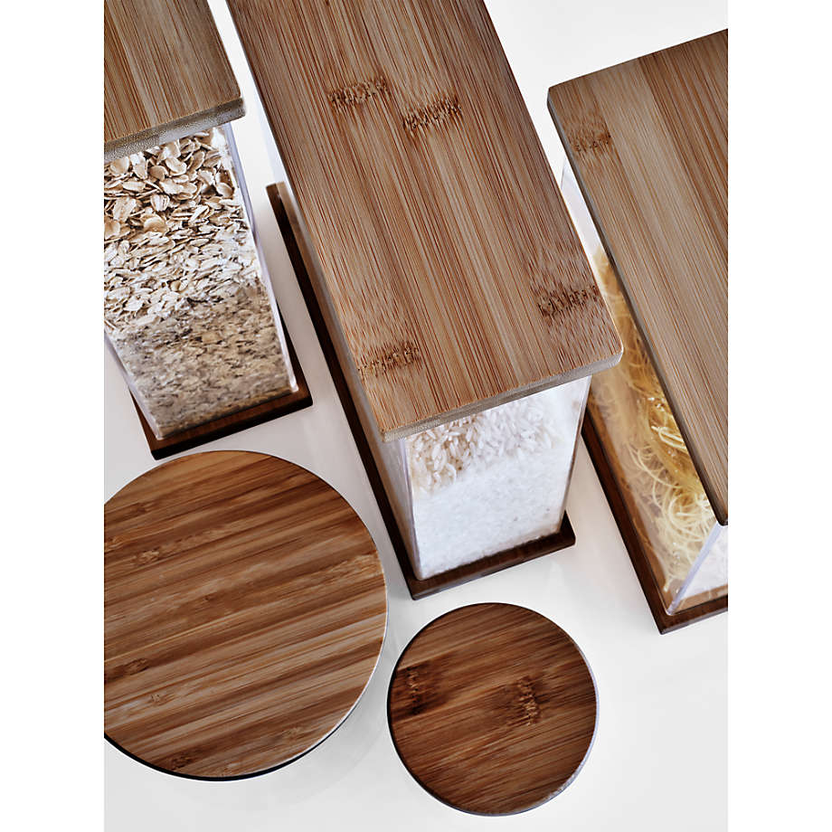 Large Rectangular Acrylic Food Storage with Wood Lid | Crate & Barrel