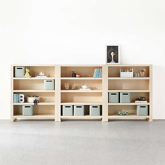 Gemini 45" Sunwashed Ash Wood 4-Shelf Tall Kids Bookcase